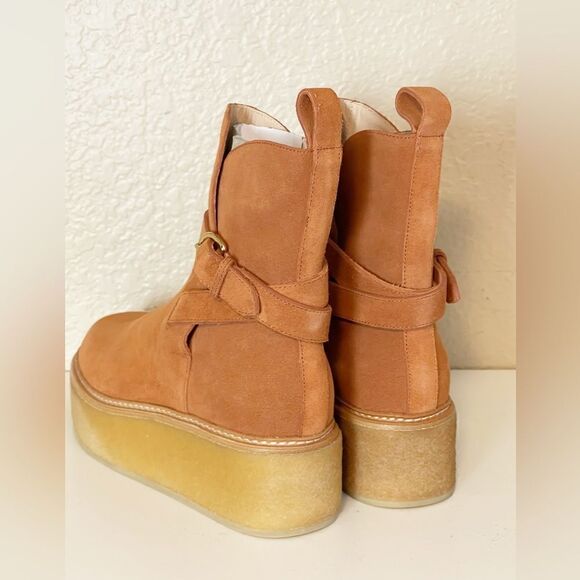 Ulla Johnson Lennox Ankle Buckle Boots suede terracotta brown. New 39.5/… - Picture 10 of 15